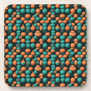 Atomic Era MCM Mid Century Modern Blauwgroen Bier Onderzetter