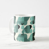 Atomic Era MCM Mid Century Modern Blauwgroen Koffiemok (Voorkant links)