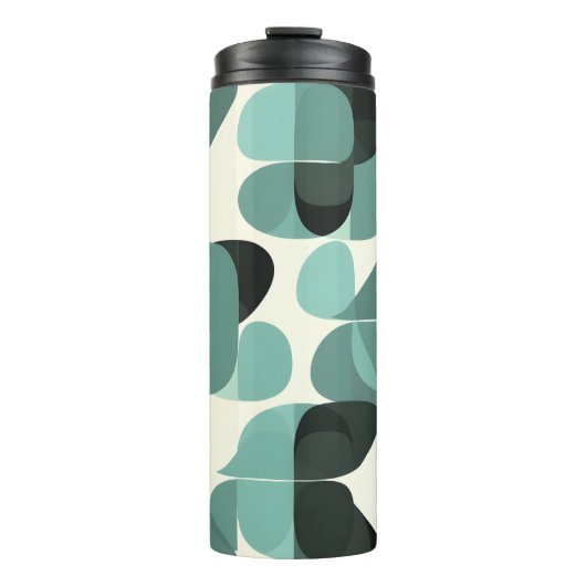 Atomic Era  MCM Mid Century Modern Blauwgroen Thermosbeker (Voorkant)