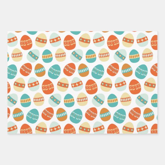 Atomic Era, Mid Century Mod, Paaseierpatroon Inpakpapier Vel (Voorkant 3)