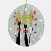 Atomic Era Mid Century Modern Cool Cat Keramisch Ornament (Links)