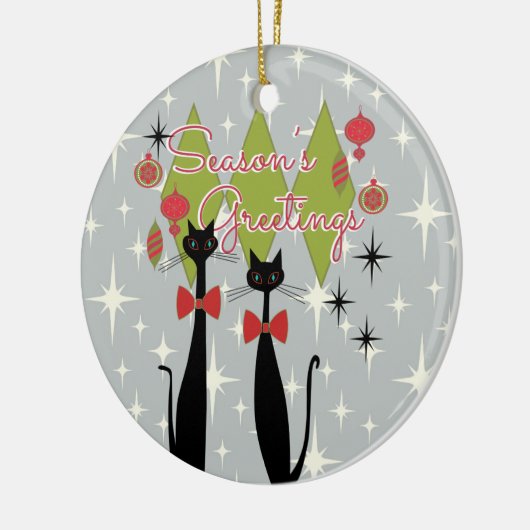 Atomic Era Mid Century Modern Cool Cat Keramisch Ornament (Links)