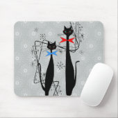 Atomic Era mid Century Modern Cool Cat Paar Muismat (Met muis)