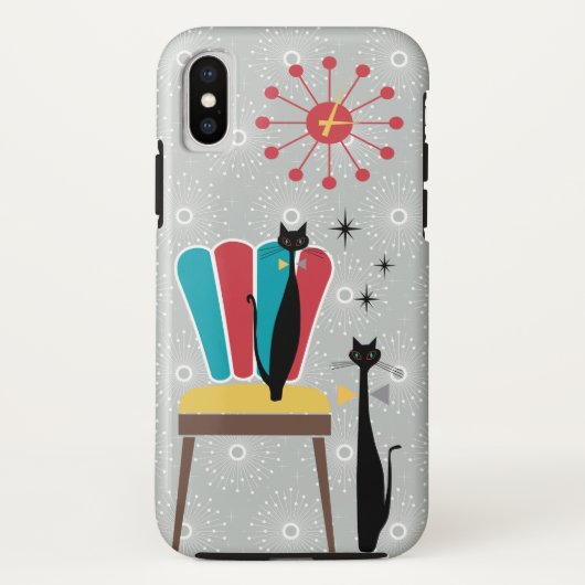 Atomic Era Mid Century Modern Koele Katten & Stoel Case-Mate iPhone Case (Achterkant)