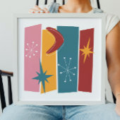 Atomic Era Rechthoeken Boomerang Starburst Mid Mod Poster