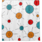 Atomic Era Retro Planets Douchegordijn (Voorkant)