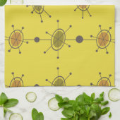Atomic Era Satellites Chartreuse Theedoek (Gevouwen)