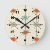 Atomic Era Satellites Ronde Klok (Voorkant)