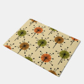 Atomic Era Sputnik Starburst Flowers Earth Tones Deurmat (Schuin)
