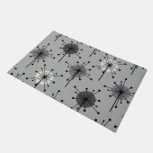 Atomic Era Sputnik Starburst Flowers Gray Deurmat (Schuin)