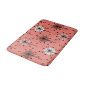 Atomic Era Sputnik Starburst Flowers Salmon Pink Badmat (Gekanteld)