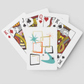 Atomic Era Squares Boomerang Starburst Midden eeuw Pokerkaarten (Achterkant)