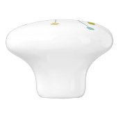 Atomic Era Starburst Mid Century Modern Keramische Knop (Zijkant)