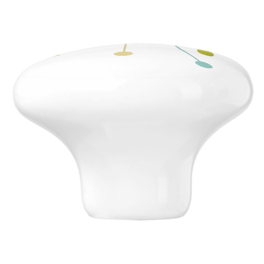 Atomic Era Starburst Mid Century Modern Keramische Knop (Zijkant)