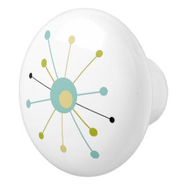 Atomic Era Starburst Mid Century Modern Keramische Knop