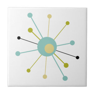 Atomic Era Starburst Mid Century Modern Tegeltje