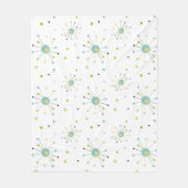 Atomic Era Starburst Patroon Midden-eeuw Modern Fleece Deken (Voorkant)
