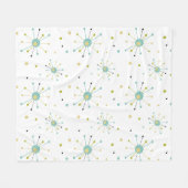 Atomic Era Starburst Patroon Midden-eeuw Modern Fleece Deken (Voorkant (Horizontaal))
