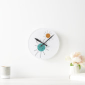 Atomic Franciscan Starburst Turquoise Sinaasappel Ronde Klok (Huis)