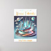 Atomic Futuristic Big Fins Coupe Car Canvas Afdruk (Voorkant)