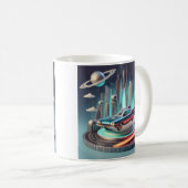 Atomic Futuristic Big Fins Coupe Car Koffiemok (Voorkant rechts)