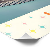 Atomic Futuristic Big Fins Coupe Car Perfect Poster (Hoek)