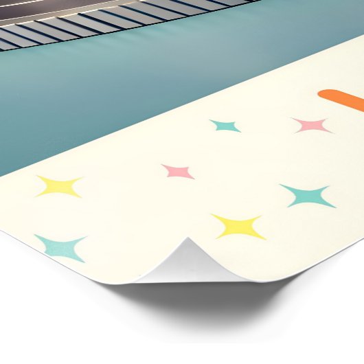 Atomic Futuristic Big Fins Coupe Car Perfect Poster (Hoek)