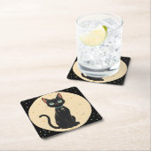 Atomic Futuristic Black Cat Moon Kartonnen Onderzetters (Insitu)
