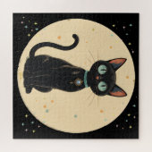 Atomic Futuristic Black Cat Moon Legpuzzel (Horizontaal)