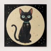 Atomic Futuristic Black Cat Moon Legpuzzel (Verticaal)