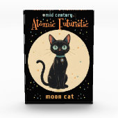 Atomic Futuristic Black Cat Moon met tekst Fotoblokken (Voorkant)