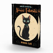 Atomic Futuristic Black Cat Moon met tekst Fotoblokken (Rechts)