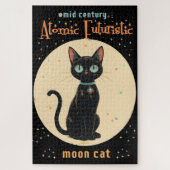 Atomic Futuristic Black Cat Moon met tekst Legpuzzel (Verticaal)