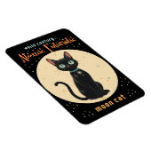 Atomic Futuristic Black Cat Moon met tekst Magneet (Rechterzijde)
