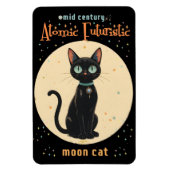 Atomic Futuristic Black Cat Moon met tekst Magneet (Verticaal)
