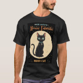 Atomic Futuristic Black Cat Moon met tekst T-shirt (Voorkant)