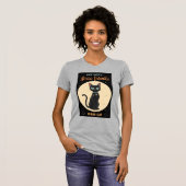 Atomic Futuristic Black Cat Moon met tekst T-shirt (Voorkant volledig)