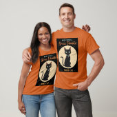 Atomic Futuristic Black Cat Moon met tekst T-shirt (Unisex)
