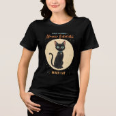 Atomic Futuristic Black Cat Moon met tekst Tri-Blend Shirt (Voorkant)