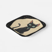 Atomic Futuristic Black Cat Moon Papieren Bordje (Gebogen)
