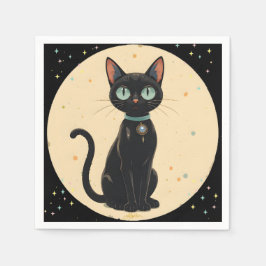 Atomic Futuristic Black Cat Moon Servet