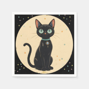 Atomic Futuristic Black Cat Moon Servet