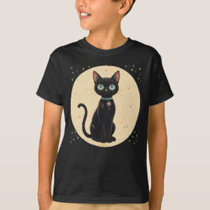 Atomic Futuristic Black Cat Moon T-shirt