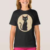 Atomic Futuristic Black Cat Moon T-shirt (Voorkant)
