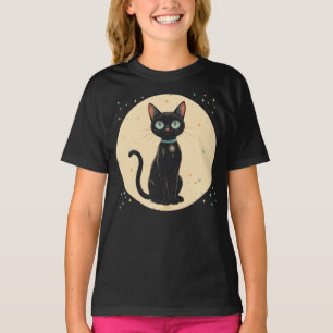 Atomic Futuristic Black Cat Moon T-shirt