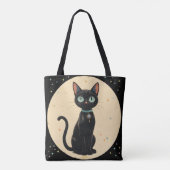 Atomic Futuristic Black Cat Moon Tote Bag (Achterkant)