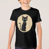 Atomic Futuristic Black Cat Moon Tri-Blend Shirt (Voorkant)