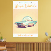 Atomic Futuristic Bubble Blaster Car Canvas Afdruk (Insitu (Woonkamer))