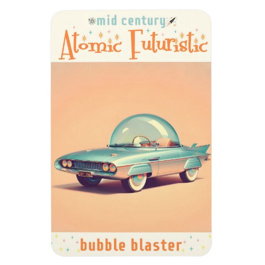 Atomic Futuristic Bubble Blaster Car Magneet (Verticaal)
