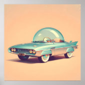 Atomic Futuristic Bubble Blaster Car Poster (Voorkant)